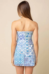 Olivaceous - Lana Strapless Tie Front Mini Dress