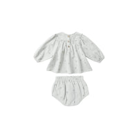 Quincy Mae Girls Mia Top & Bloomer Set in twinkle blue - item - detail view