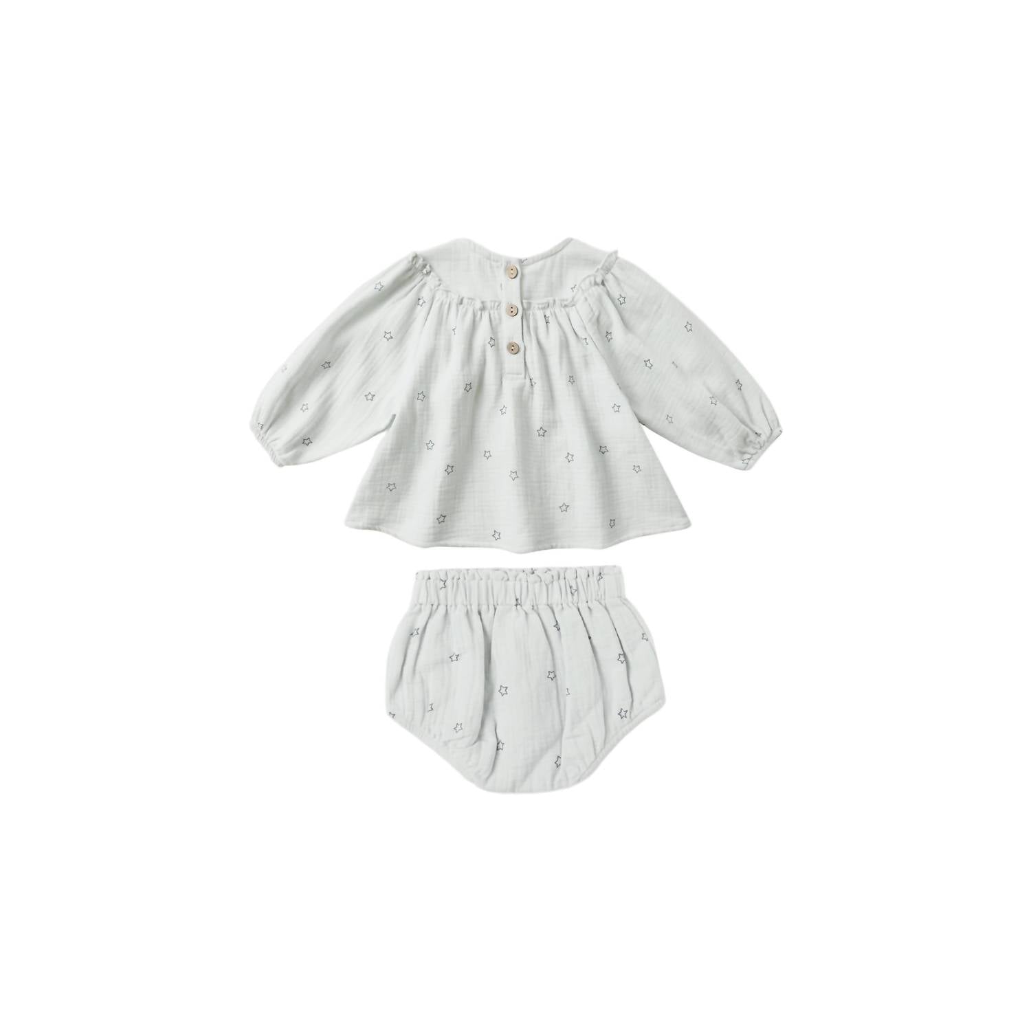Quincy Mae Girls Mia Top & Bloomer Set in twinkle blue - item - detail view