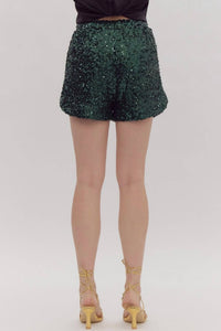 Entro - High Waisted Sequin Shorts