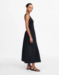 Madewell - Mixed Poplin Scoopneck Maxi Dress