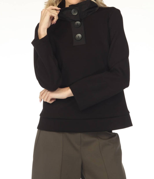 Joseph Ribkoff - Funnel Collar Long Sleeve Boxy Top