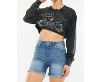 Kancan - Cheyenne High Rise Fray Hem Shorts Jeans