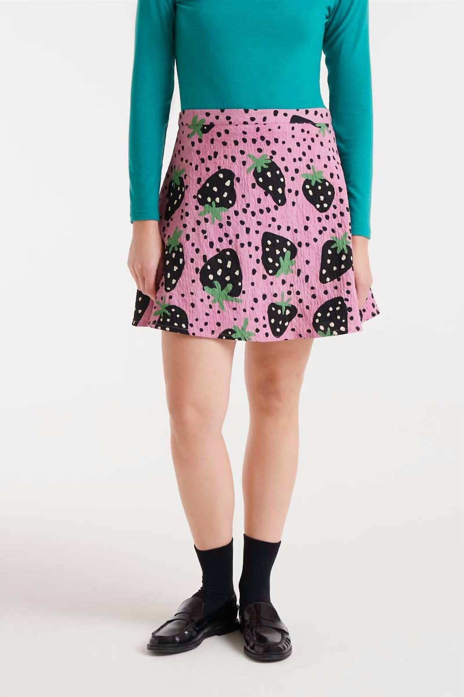 Compania Fantastica - Strawberry Polka Dot Mini Skirt