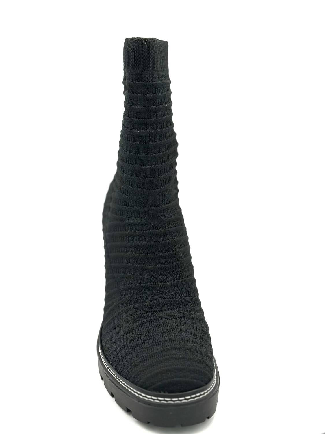 All Black - Women's Knit Stretch Boot