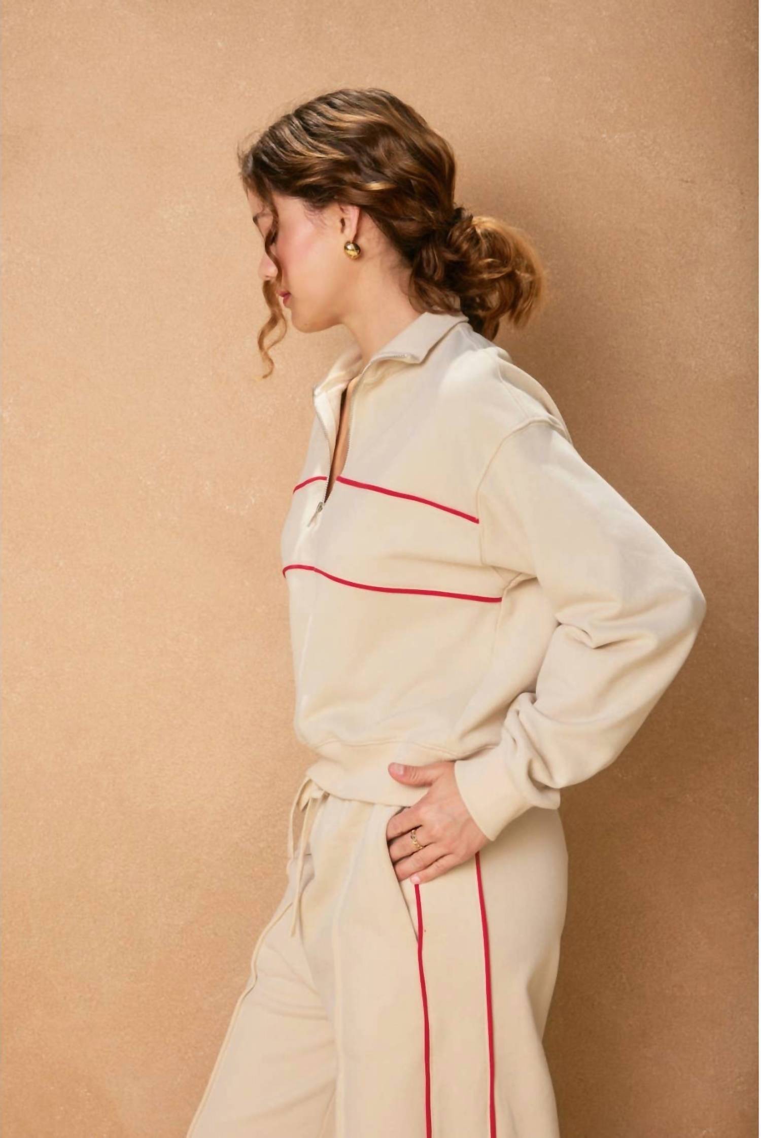 Dress Forum - Track Stripe Half Zip Sweatshirt