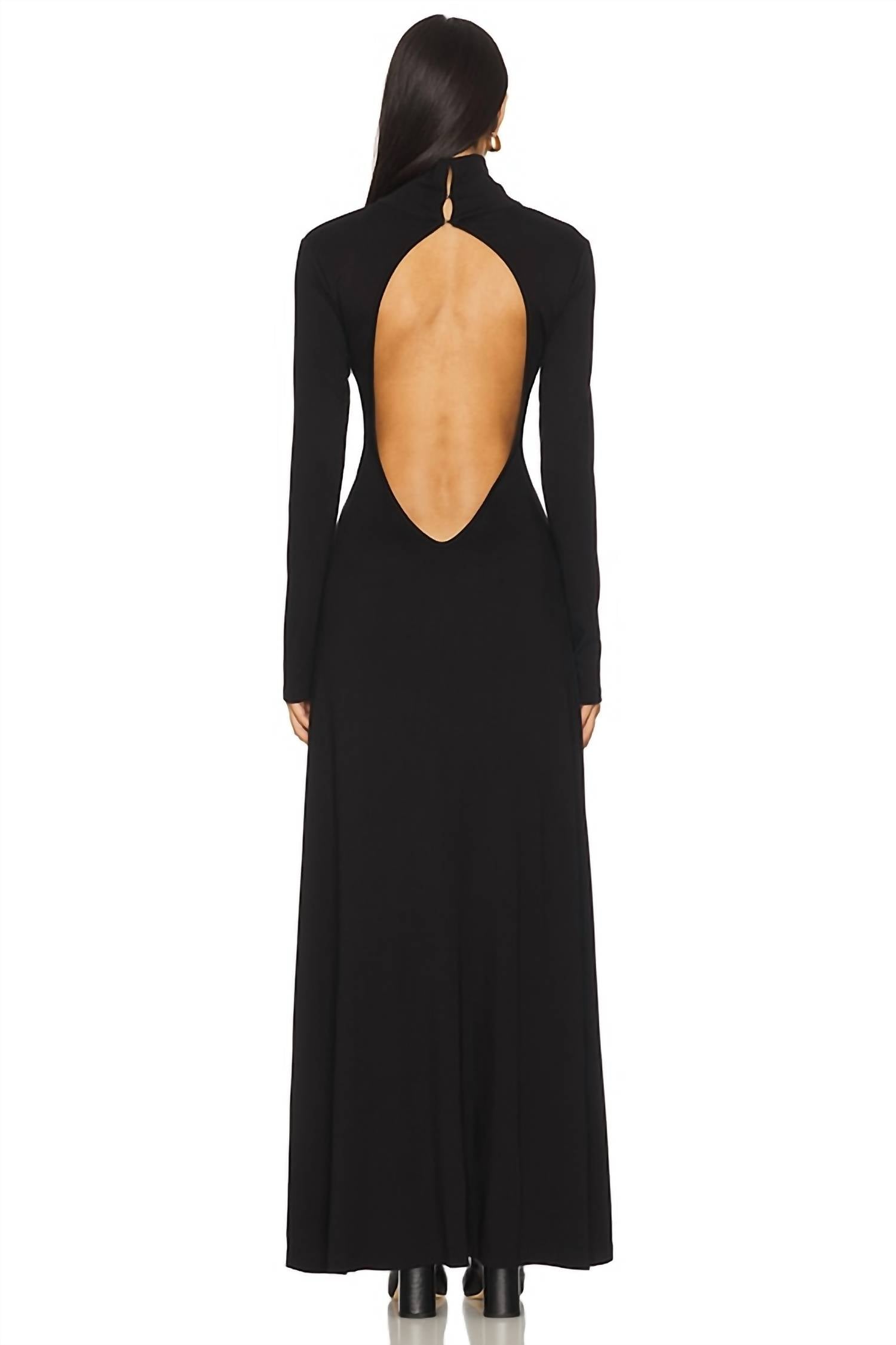 RIPLEY RADER Backless Turtleneck Dress in black - women's dress - alternate view