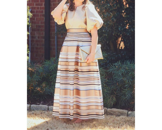 Milva Mi - Ribbon Stripe Maxi Skirt