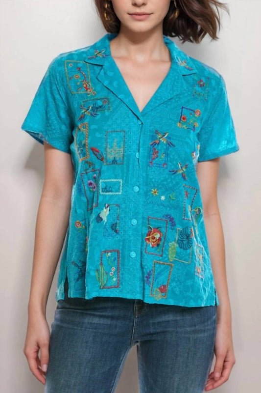 Johnny Was - COOPER EMBROIDERED BUTTON UP