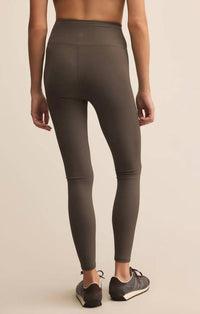 Z Supply Sporty Ribbed 7/8 Legging in tavern - women's pants - detail view