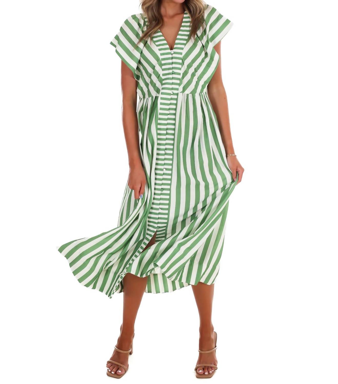 Umgee - Women's Hometown Honey Stripe Midi Dress