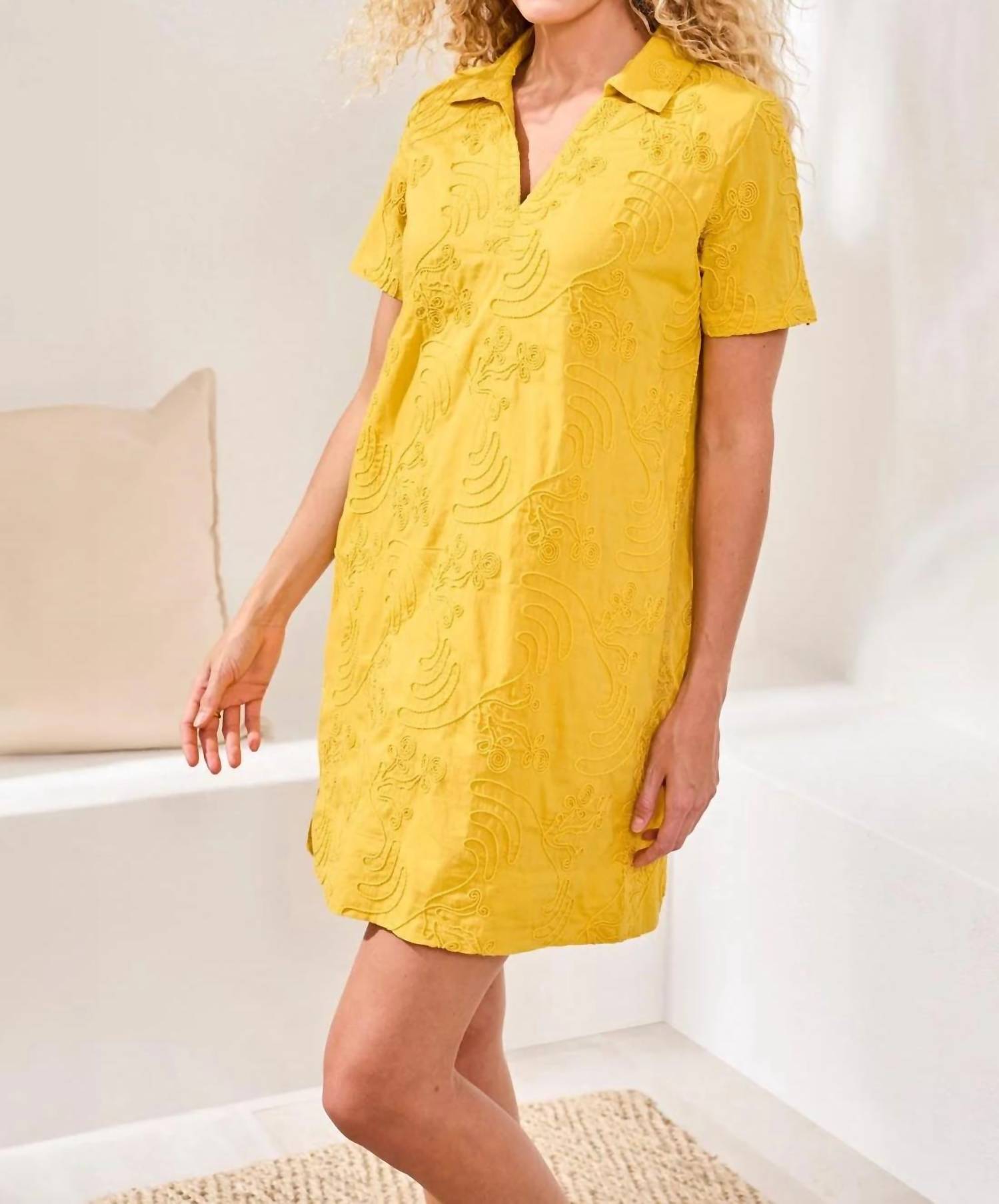 Tribal - Short Sleeve V-neck Tunic Dress