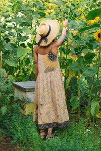 Milk & Honey - Bohéme Slip Dress With Bees And Sunflowers