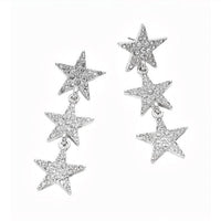 Sensibling Corp - Women's Triple Rhinestone Star Drop Earrings