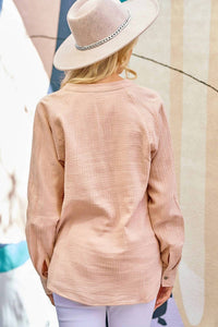 Doe And Rae - Double Gauze Cut Edge Long Sleeve Shirt