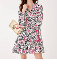 Lilly Pulitzer Evaline Silk Dress in coconut sunshine seekers - women's dress