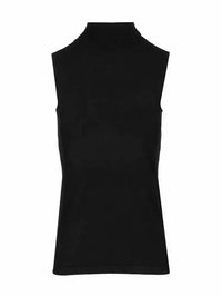 arch4 Cashmere Poppy Sleeveless Turtleneck Top in black - women's sweater - view 4