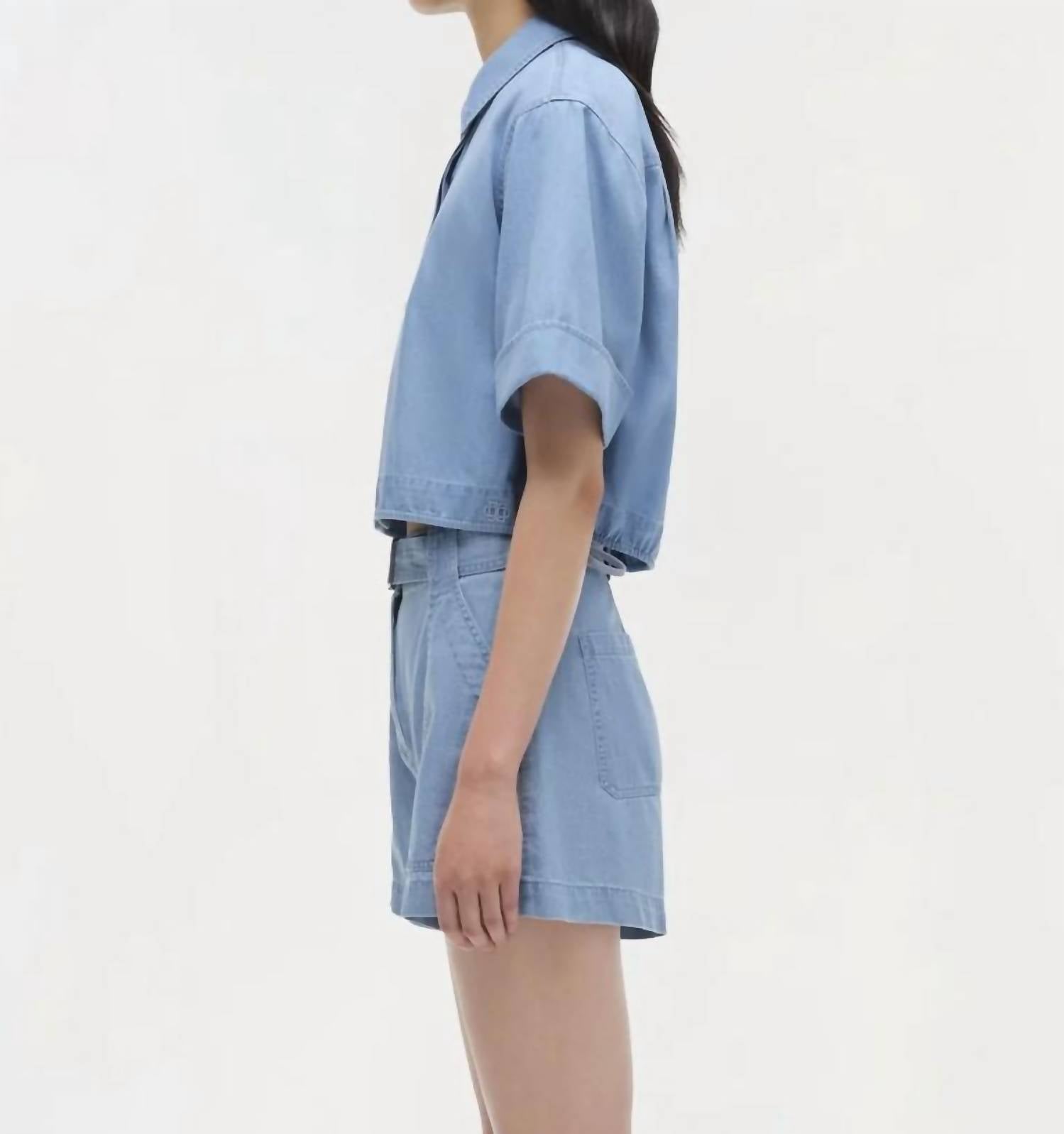 Jonathan Simkhai - Bishop Tailored Denim Crop Top