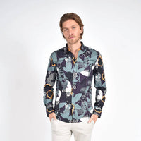 Eight X - Pixelated Garden Print Shirt