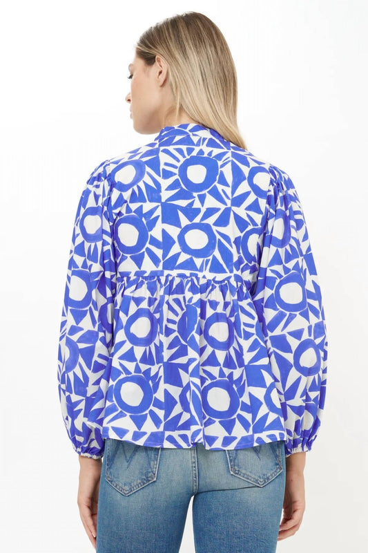 Oliphant - Mandarin Long Balloon Sleeves Top