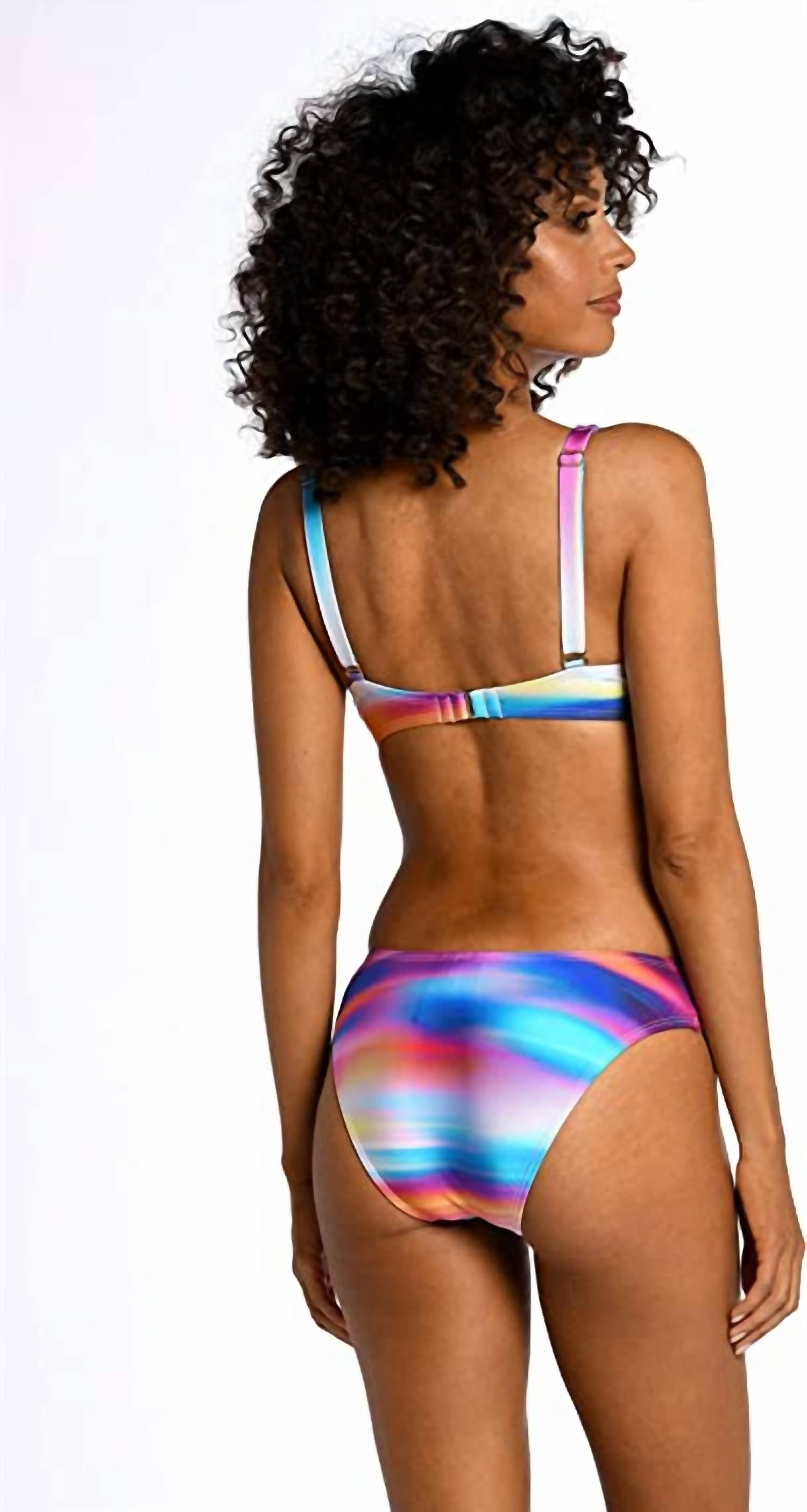 La Blanca Sunset Shores Twist Front Underwire Bikini Top in multi brights - women's swimwear - alternate view
