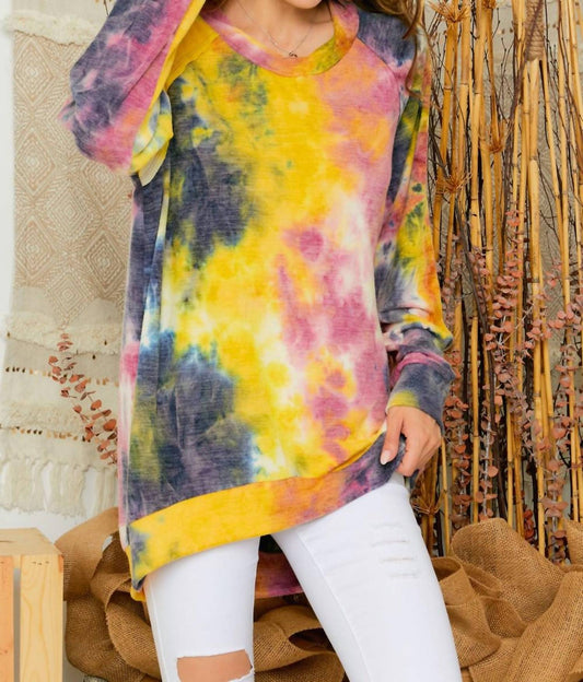 Tie Dye Cold Shoulder Tunic