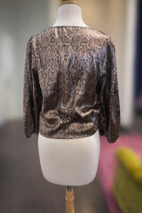 Joy Joy Print Metallic Blouse in python - women's blouse - detail view