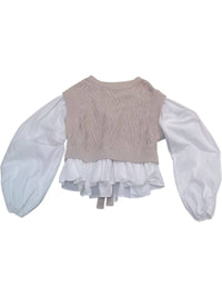 Mable - Sweater Vest With Blouse