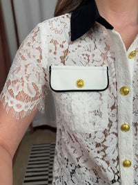 Self-Portrait - Floral Lace Collar Top