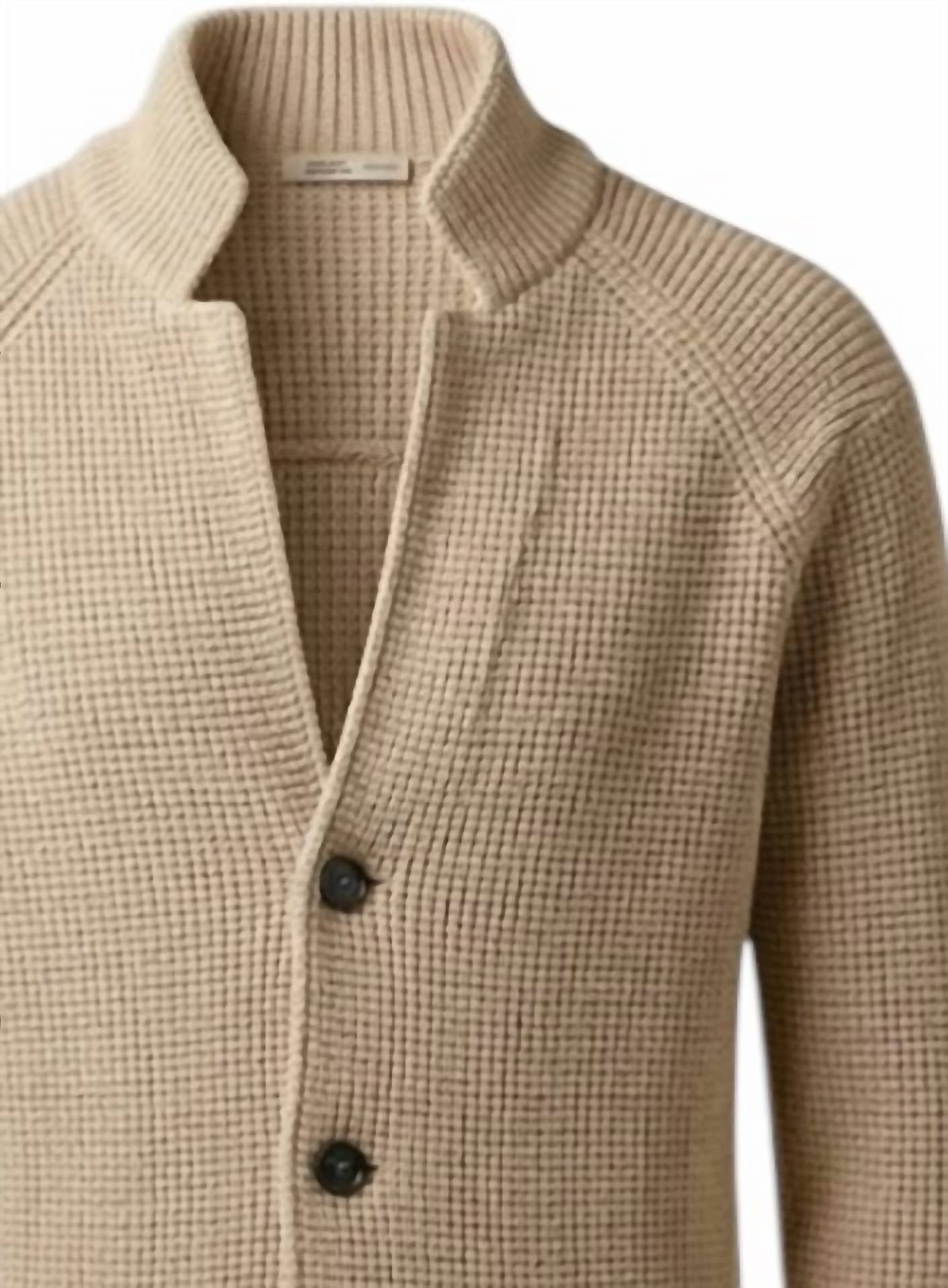 Maurizio Baldassari Men's Brenta Swacket in beige - men's jacket - detail view