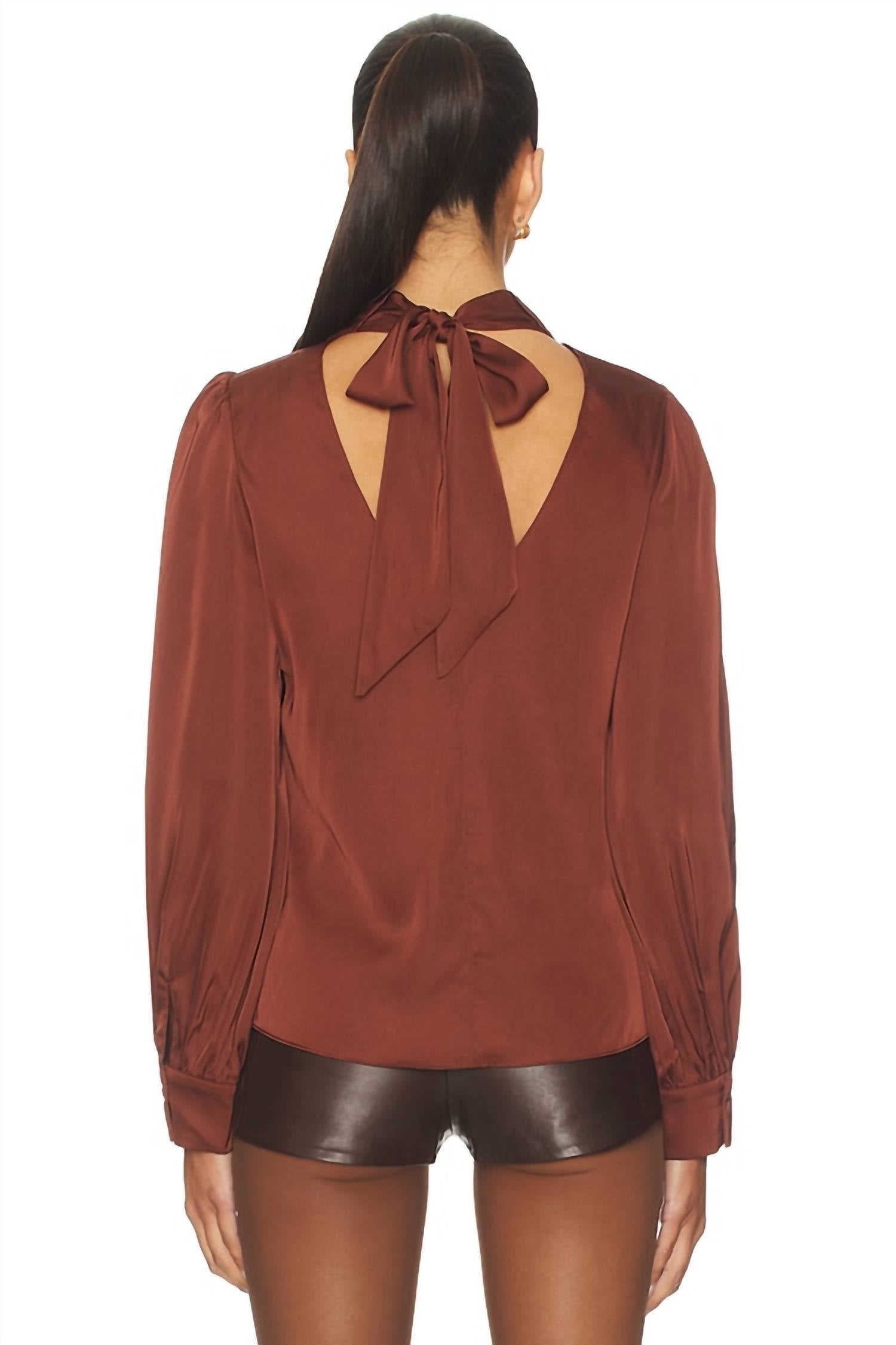 Astr - Ivonne Long Sleeve Satin Top