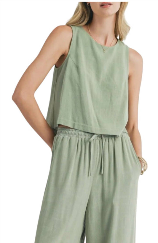 Sadie & Sage - Sugarloaf Linen Button Back Tank Top