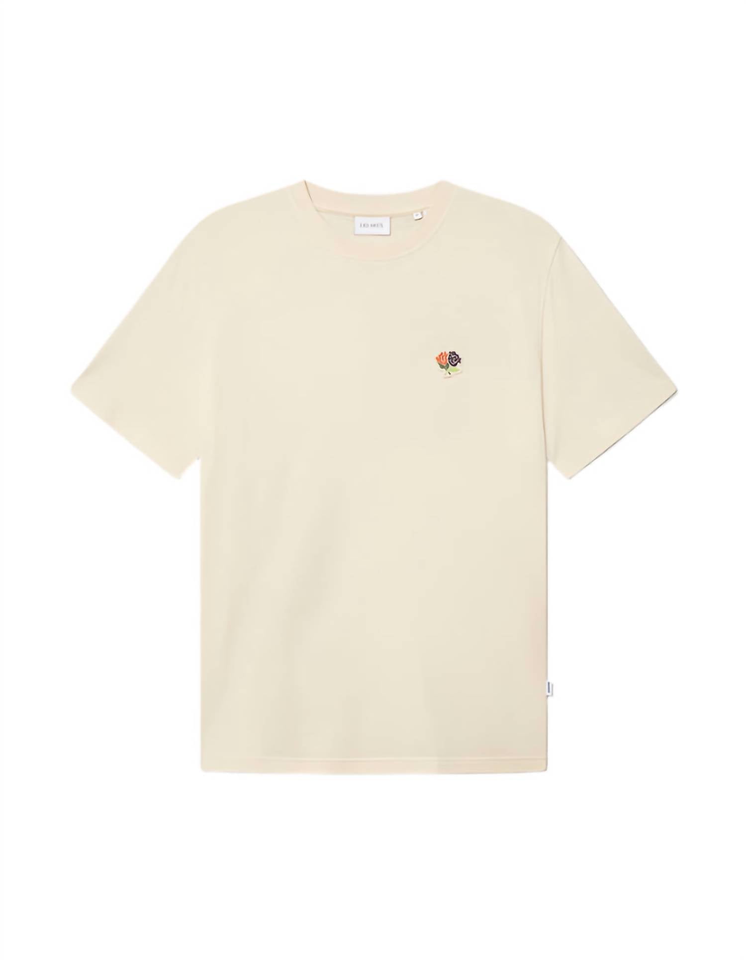 Les Deux Men's Felipe Crew Neck Patch Tee in ivory - men's t-shirt