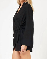 L*SPACE Las Palmas Mini Dress in black - women's dress - detail view