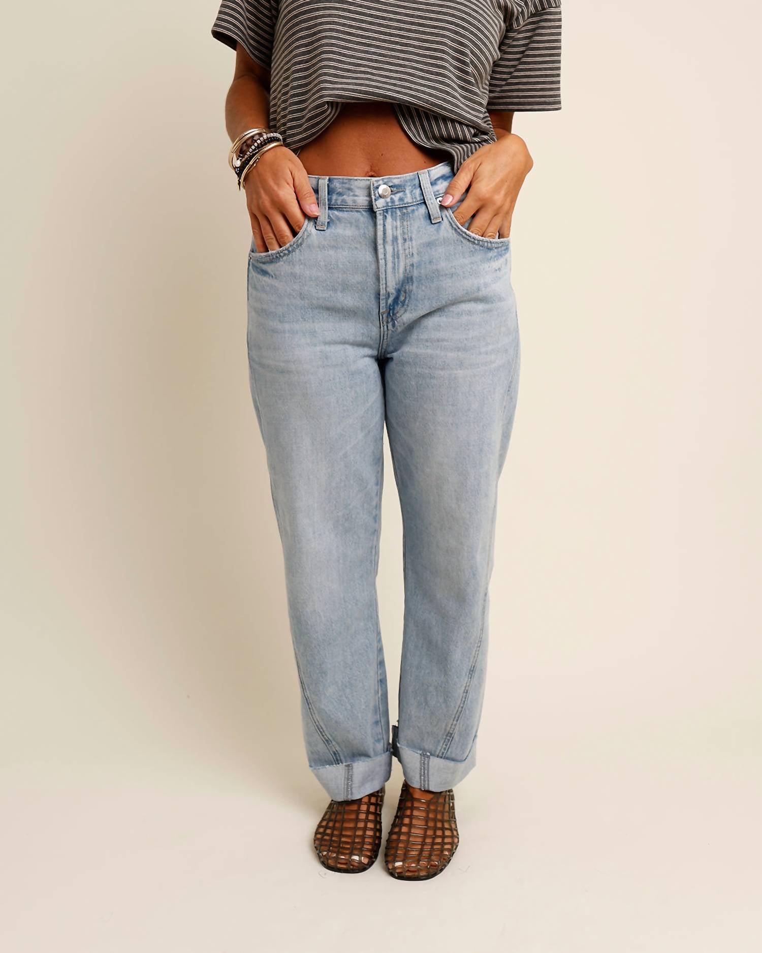 Pistola - Kacey Mid Rise Cuffed Boyfriend Denim