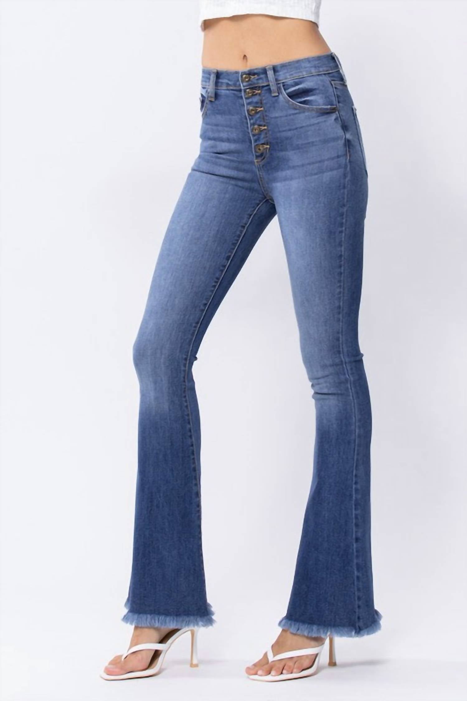 Frayed Hem Bell Bottoms