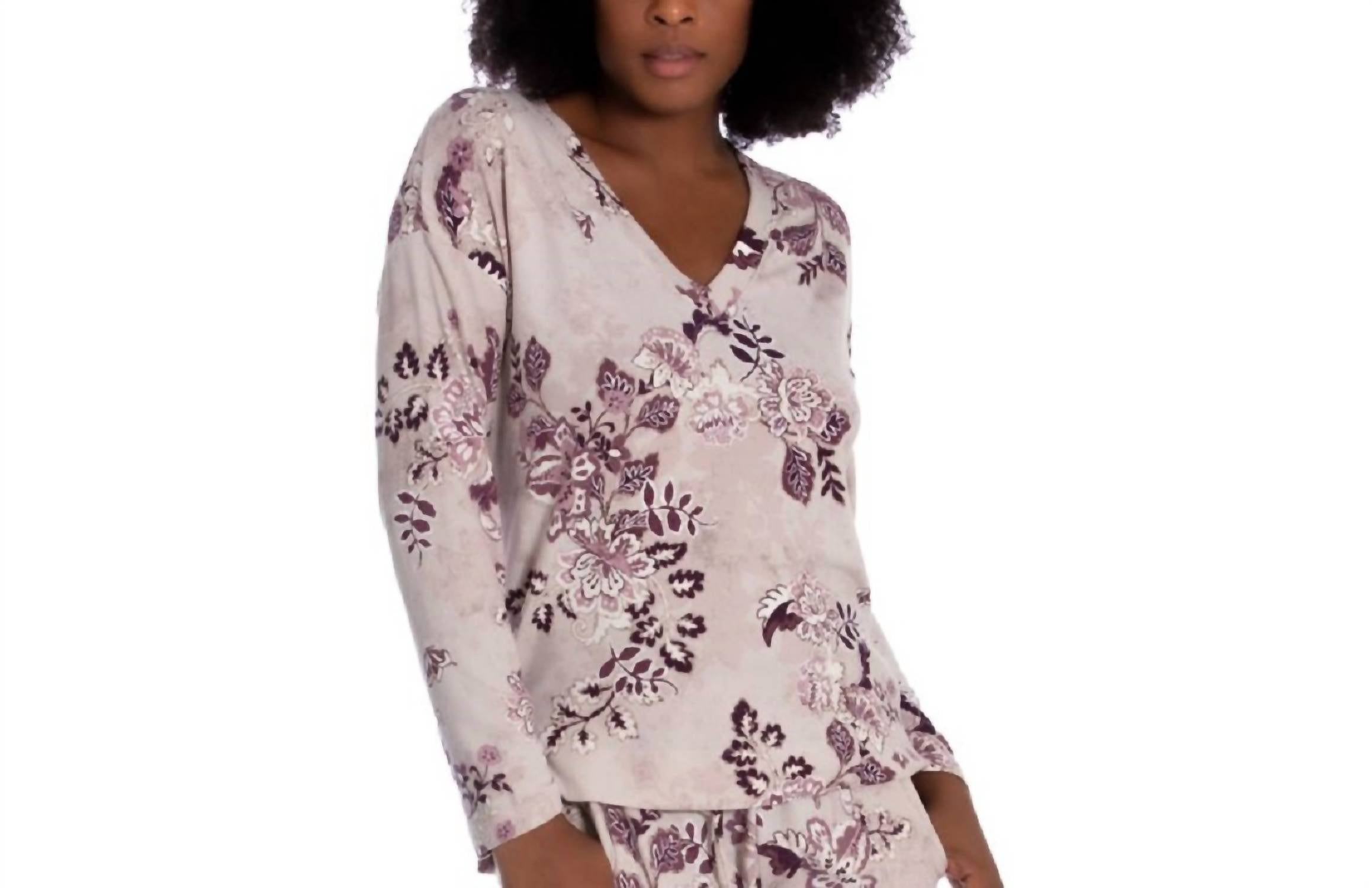 Linea Donatella - Comfort Zone Printed Hacci Pajama Top