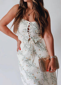 The Workshop Studio - Floral Corset Crop Top