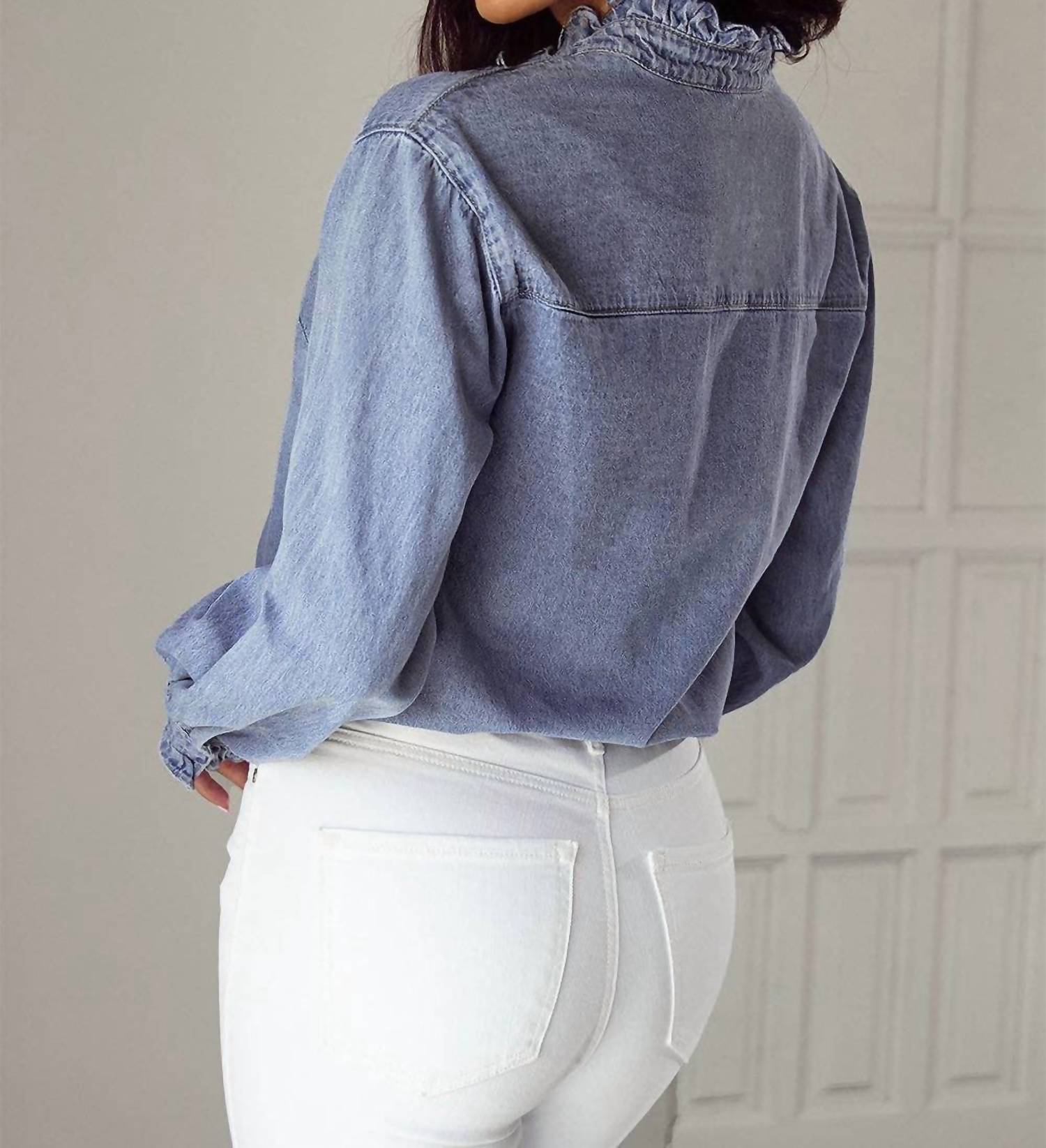 Lovesoft - Ruffled Denim Blouse