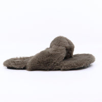 solei sea Women's Izzie Faux Fur Slip-ons in grey - women's shoe