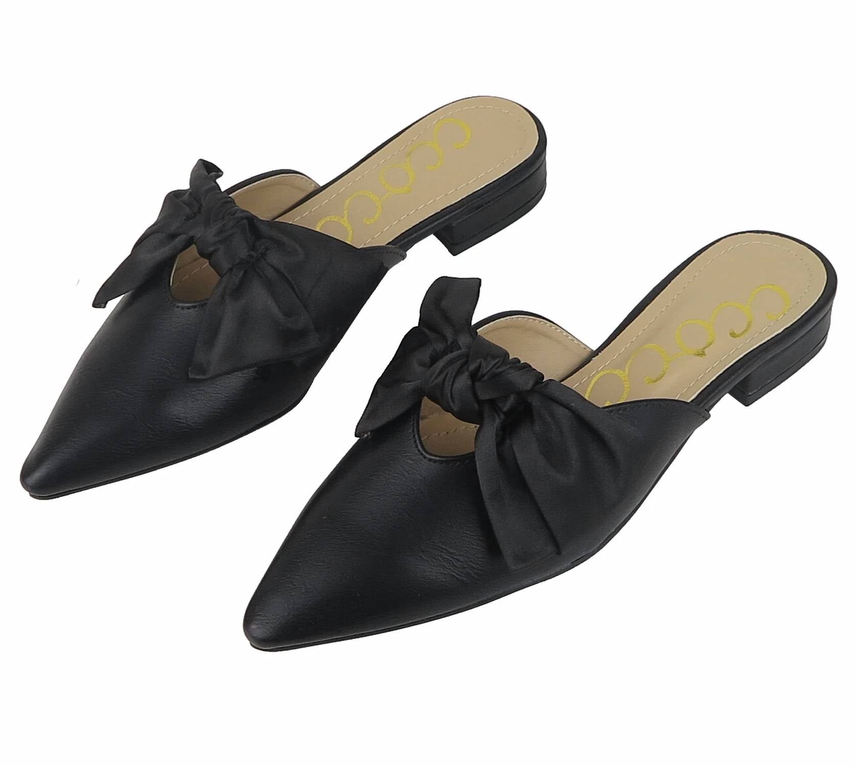 Ccocci - Women's Bow Decor Pointed-toe Mule