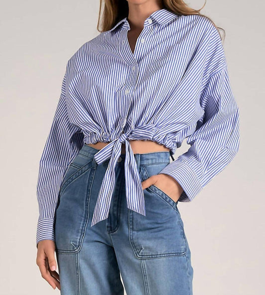 Elan - Araceli Stripe Button Down Top