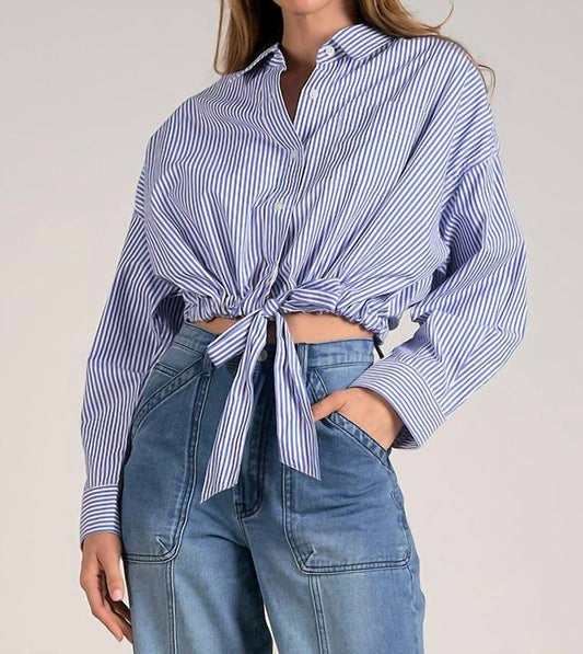 Elan - Araceli Stripe Button Down Top