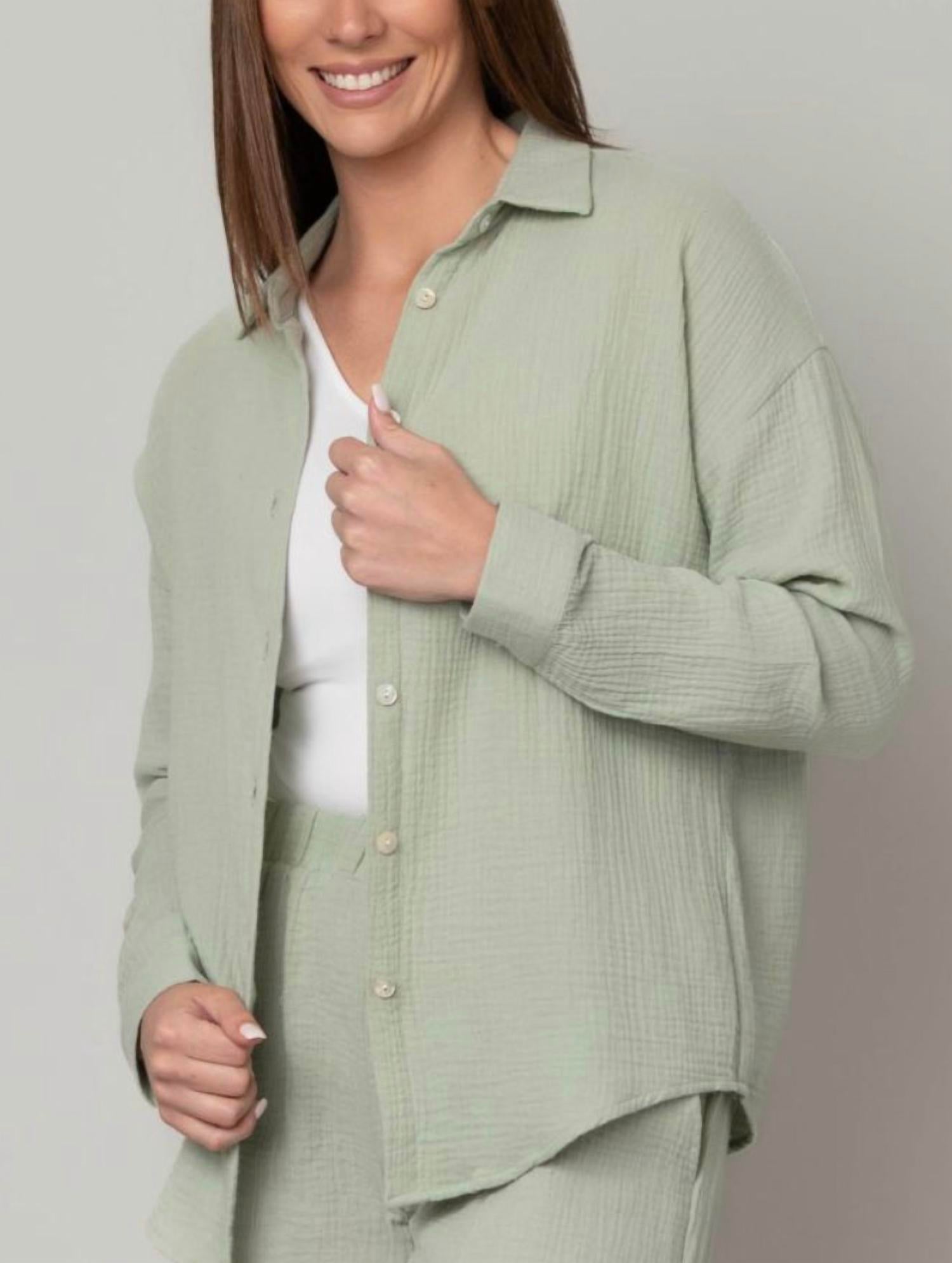 Pine Apparel - Cotton Gauze Button Top