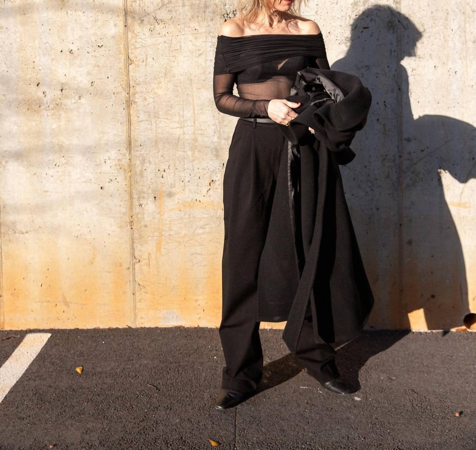 SER.O.YA Rosa Off-shoulder Top in black - women's blouse - alternate view