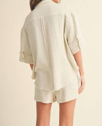 Miou Muse - Textured Gauze Shirt