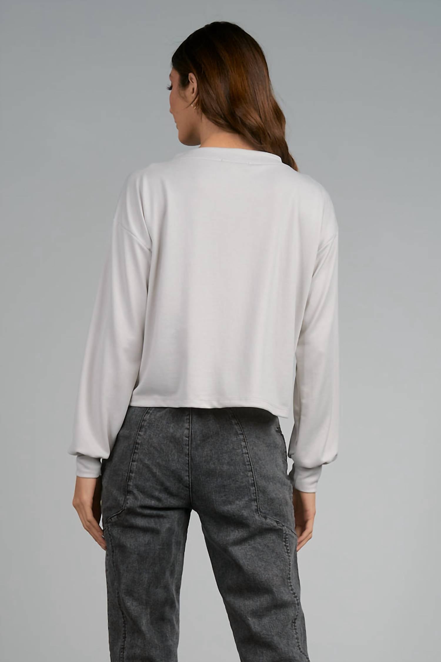V-Neck Long Sleeve Cinched Front Top