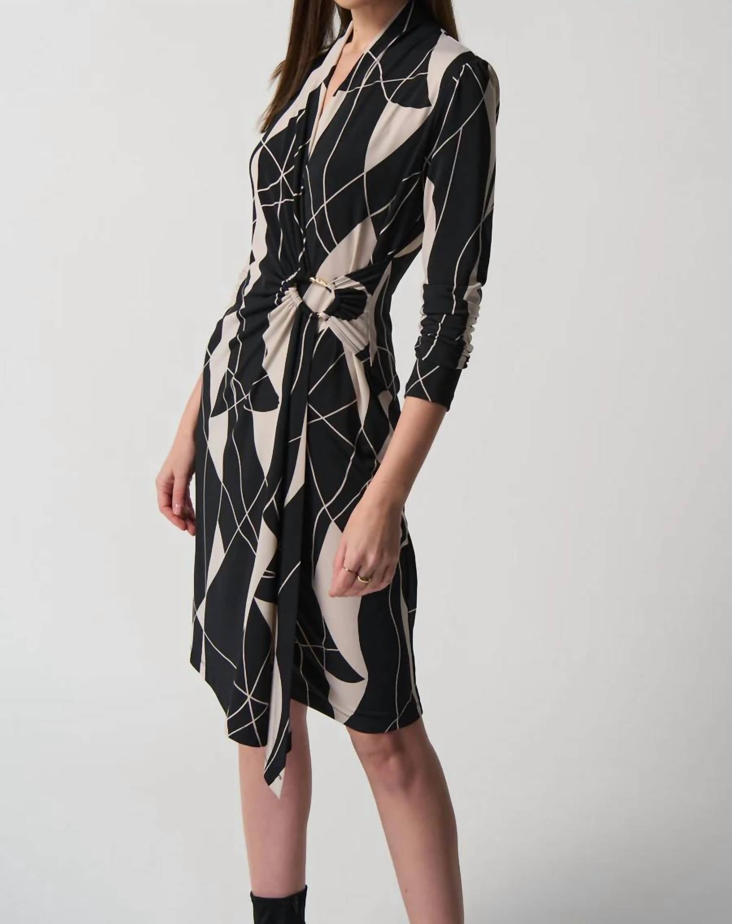 Joseph Ribkoff - Abstract Print Wrap Dress
