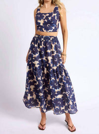 Sage The Label - Floral Tiered Maxi Skirt