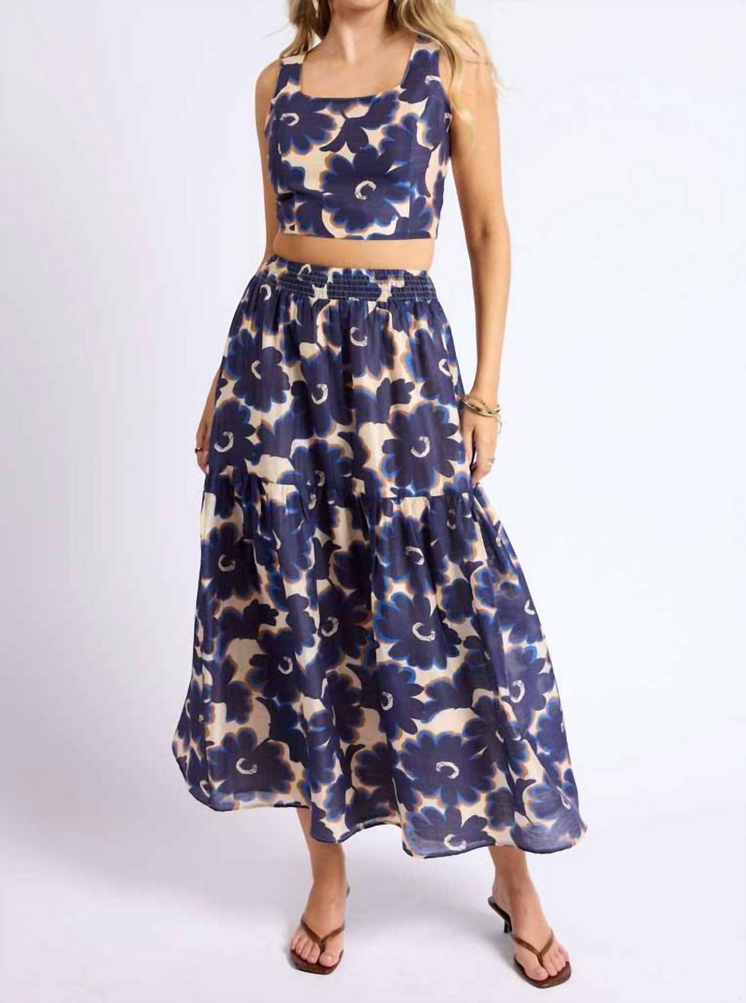 Sage The Label - Floral Tiered Maxi Skirt